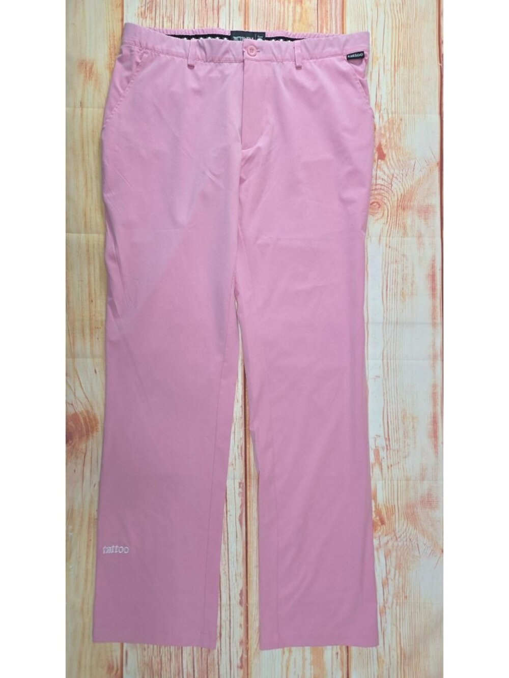 Tattoo Golf Mens Pink Performance Pants Size 34/34 With Skull Embroidery